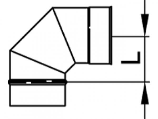 VIESSMANN 9564835 Vitoset Winkel 87 Grad, einwandig, Systemgröße 130mm