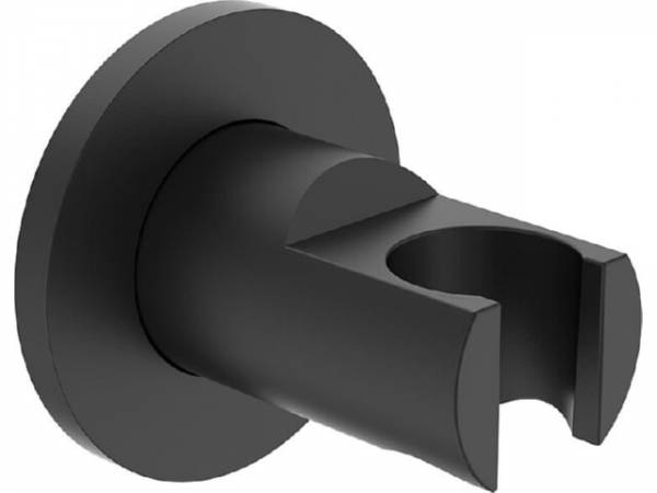 Wandbrausehalter Idealrain Round, schwarz matt