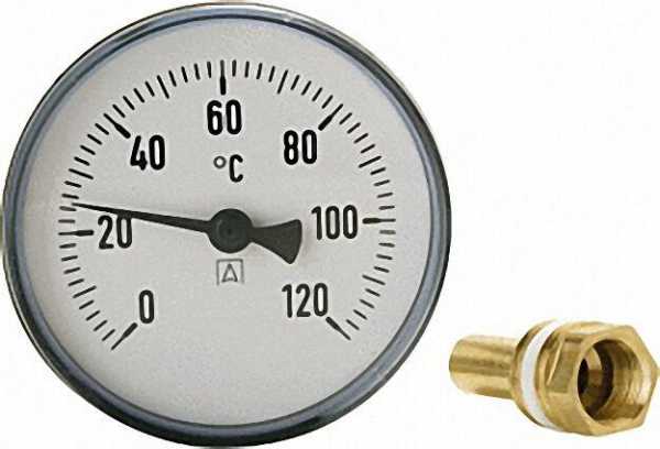AFRISO Bimetall-Zeigerthermometer 0-120°C d = 100mm mit Fühler 200mm