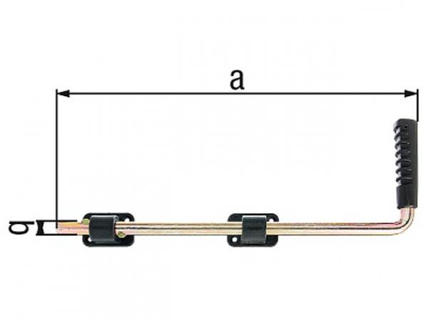 Bodenschieber mit schwarzem Griff, 400mm,d=16mm,gelb verz.