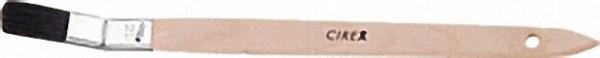 Pr. -Plattpinsel gebogen 20mm Cirex schwarz, Buchenstiel, Weißblechzwinge
