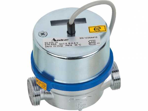 ANDRAE AP Wasserzähler Reedkontakt kalt Qn 1,5 m3/h=max 3m3/h 80mm bei max 16 bar 3/4''=DN 15mm