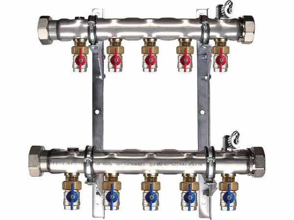 Soleverteiler 2" für 8 Solekreise Baulänge 680mm