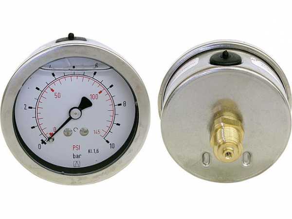 Glyzerinmanometer -1/+1, 5 bar, 63 mm für G1/4 axial