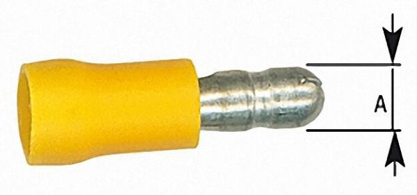 Rundstecker halbisoliert 4,0mm²- 6,0mm², 5,0mm Farbe gelb, VPE = 100 Stück
