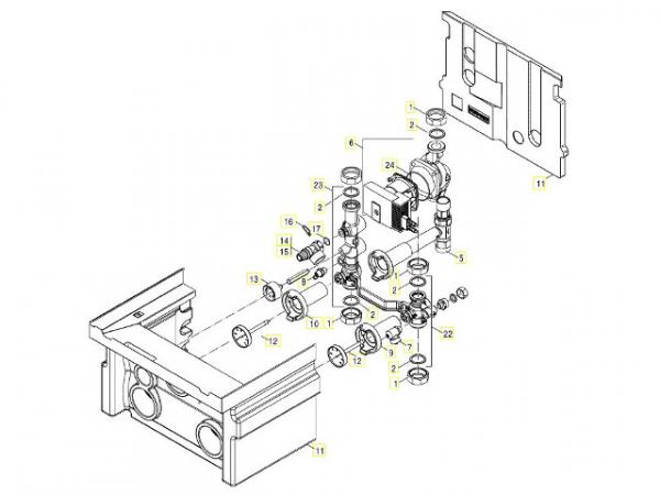 Buderus 7736700358 Verkleidung Pumpe Montagegruppe