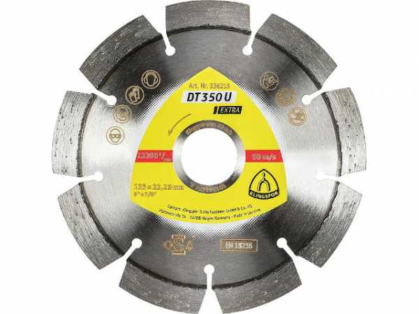 Diamanttrennscheibe KLINGSPOR 125x22,23mm Standardverzahnung 9 Segmente