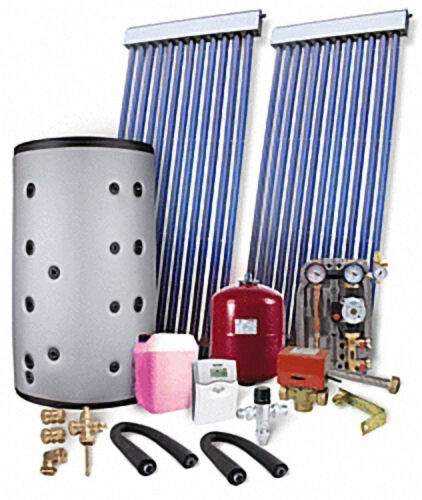 Solaranlage mit Brauchwasser und Heizungsunterstützung 12,30 m², ohne Speicher