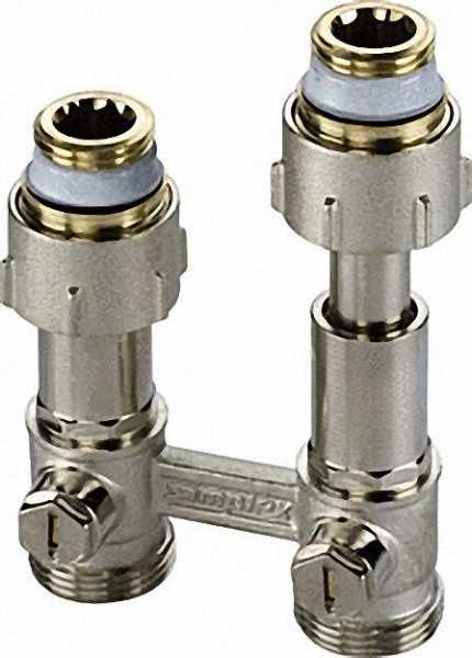 SIMPLEX Zweirohr-Hahnblock v Dg / ns Exclusiv mit Ausgleichsteleskop 3/4'' Eurokonus mit 1/2'' Muffe