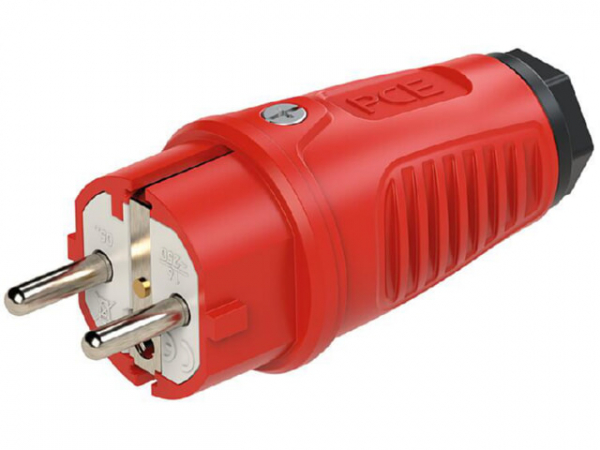 Taurus2 Gummi-Stecker 2SL, 250V/16A, IP54, TPE/PA6, für Industrie, rot/schwarz, 0521-rs