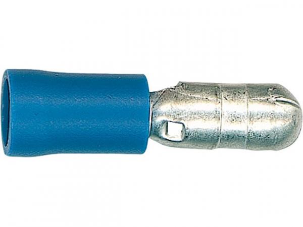 Rundstecker halbisoliert 2,5mm², 4,0mm Farbe blau, VPE 100 Stück