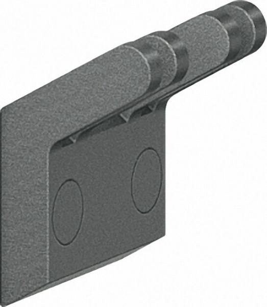 Doppelhaken Serie Cavere aus Alu., Anthrazit-Metallic 95, 60x54mm, mit Befestigung