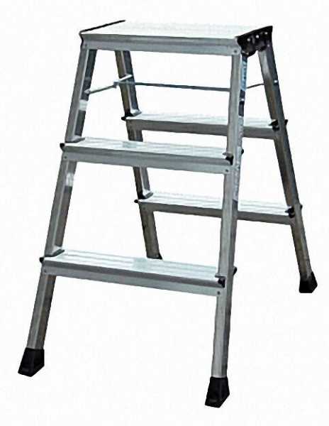 Doppel-Klapp Tritt 'Roll/Stop' Arbeitshöhe 2, 65 Standhöhe 0, 65 2x3 Stufen