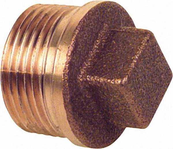 Rotguß-Gewindefitting Stopfen mit Rand Typ 3290 1/2'' AG