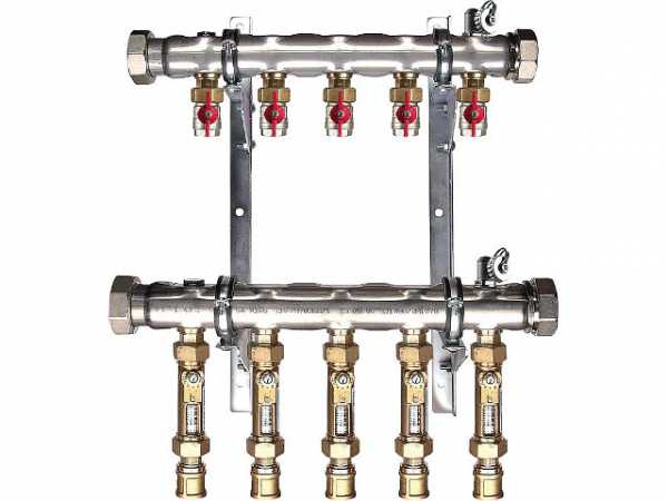 Strawa Soleverteiler 4 Solekreise e-class, Typ 38 VA, Edelstahl, DN50 (2"), mit Durchflussregler