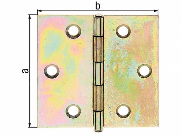 Scharnier, 51x51x0,75mm gelb verzinkt