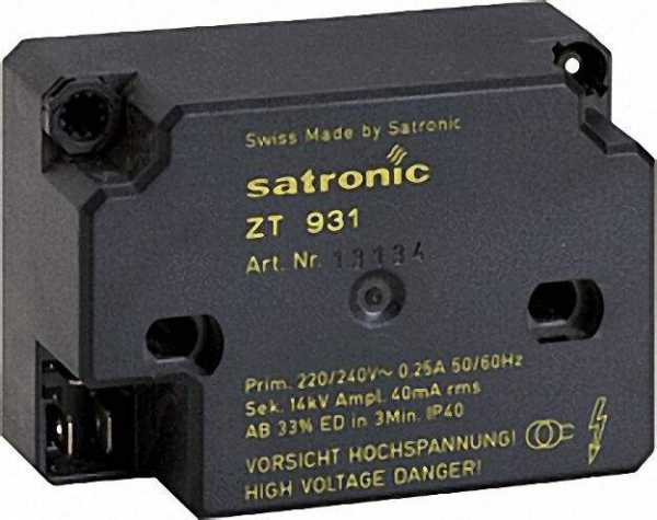 HONEYWELL Hochfrequenzzündeinrichtung Satronic ZT 931 sek. Anschluss 4mm !! ohne Kabel !! 1-polig