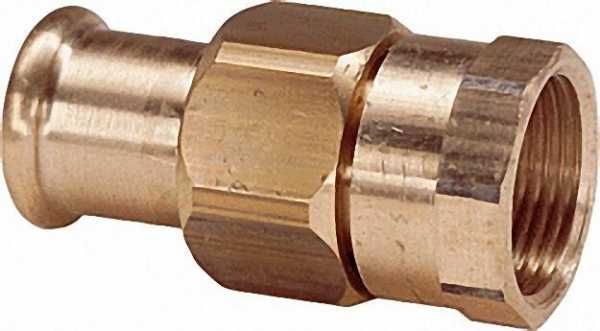 Rotguß Pressfitting Verschraubung i/i 18x1/2'' IG Typ 6330g, flachdichtend