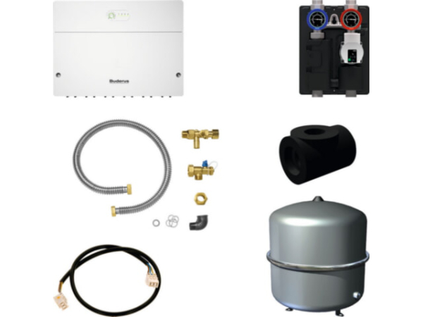 Buderus Hybrid-Brennwertkessel Logano plus GB212 Paket Logaplus MZ HF-SET-GB212 25 kW mit Regelmodul SG-Ready Heizkreis-Set Ausdehnungsgefäß