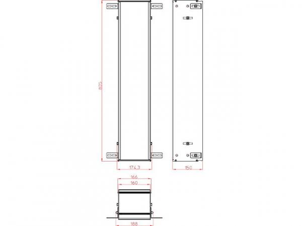 Einbaurahmen, asis, Modul für UP-Mudule, 809/811 mm Höhe