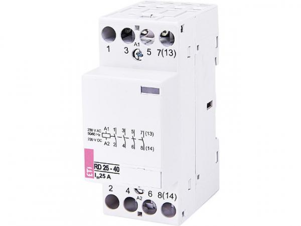 Einbauschütz RD25-40 230VAC/DC, 25A, 4S, 2Module, brummfrei