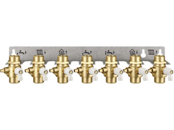 Buderus Montageplatte für WS160 WP E, 7 Kugelhähne, für Vorinstallation, G3/4 Anschlüsse, 7735600792