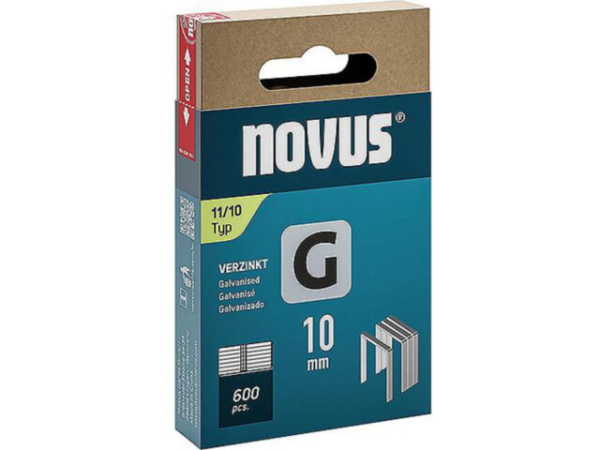 Flachdrahtklammer Novus Typ G 11/10 verzinkt VPE: 600 Stück