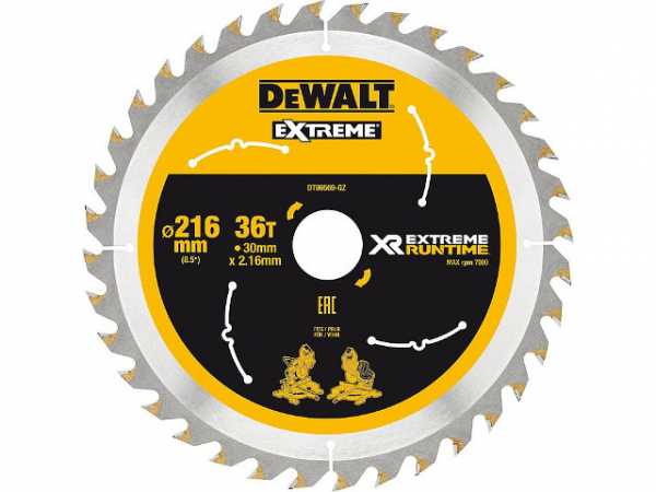 Kreissägeblatt DeWalt, DT99569 XR Extreme Runtime 36Z 216/30mm