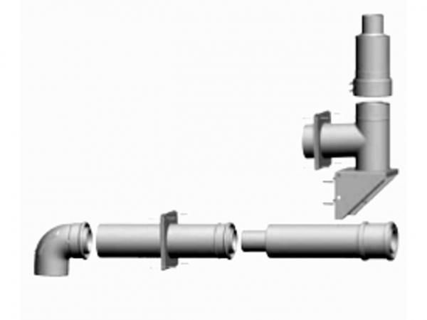 WOLF 2651907 Bausatz C53x Abgasleitung Fassade (Außenwand) DN60/100 raumluftunabhängig