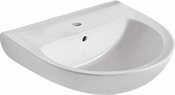 EVENES Eurovit Waschtisch rund 1 Hahnloch, BxTxH= 650x475x215mm