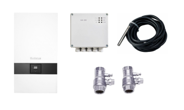 Buderus Logaplus Paket M E156 9kW EKR Modul Set Whahn Spfühler 36% 39dB