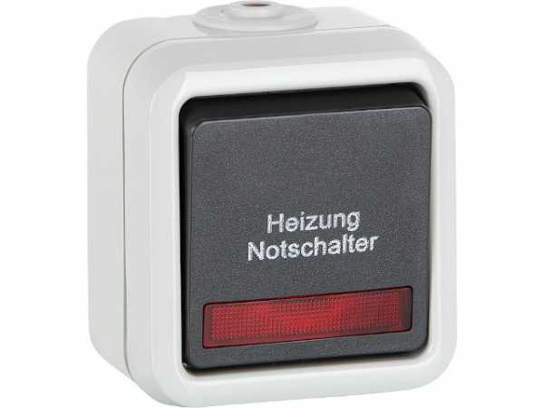 AP-Heizung Notschalter PEHA IP54, Aus-/Wechselschalter D 626 WAB HN