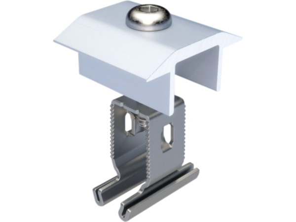 Mittelklemme+ für Photovoltaikmodule Rahmenhöhe 30 bis 50 mm Farbe Silber 7959383