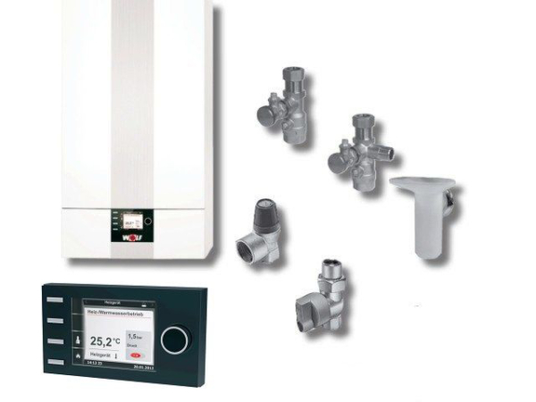 Wolf CGB-2-14 14kW Gas-Brennwerttherme mit Bedienmodul BM2 und Zubehör, AP, 8615008F03