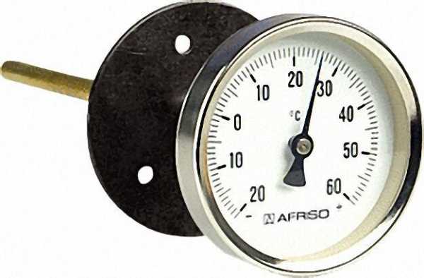 AFRISO Luftkanalthermometer Stahlblech verzinkt 100DN Schaftlänge 150mm, -20/+60°C