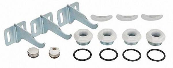 Anschluss-Stopfen-Set A82 für Dual 80, G1''x1/2'', RAL9010,inkl. Halterungen