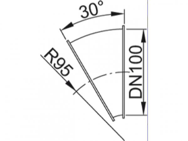 VIESSMANN ZK02979 Rohrbogen 30° mit Bördelrand, Durchmesser 100 mm