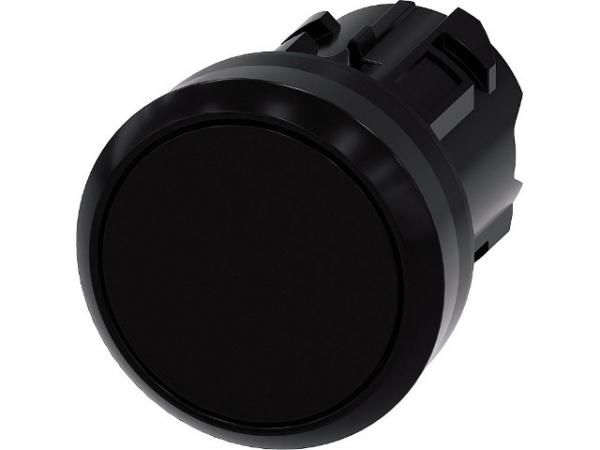 Drucktaster, 22mm, rund, schwarz Druckknopf, 3SU1000-0AB10-0AA0