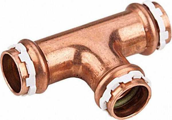 Solar Pressfitting aus Kupfer T-Stück, 22mm, Typ VCS 5130