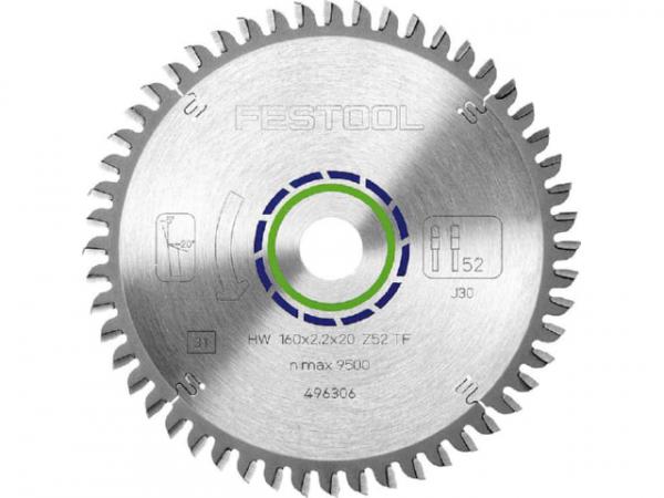 Kreissägeblatt für Aluminiumplatten und -profile, harte und faserverstärkte Kunststoffe 160 x 20 x 2,2 mm, 52 Zähne