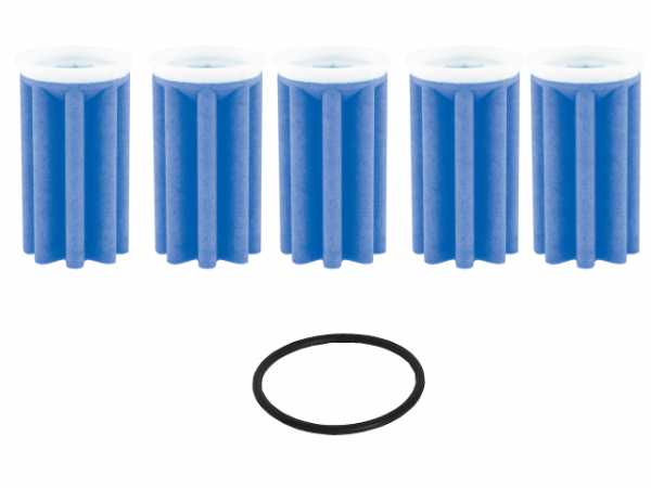 5 Afriso Siku Filtereinsatz kurz, 50 - 70 µm, blau, fuer FloCo-Top Sternform mit Dichtung