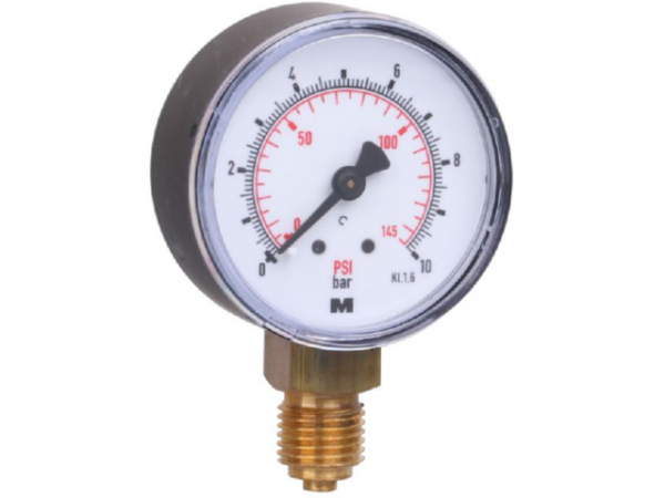 Manometer NG 50 radial 0 bis 10 bar, 1/4, radial