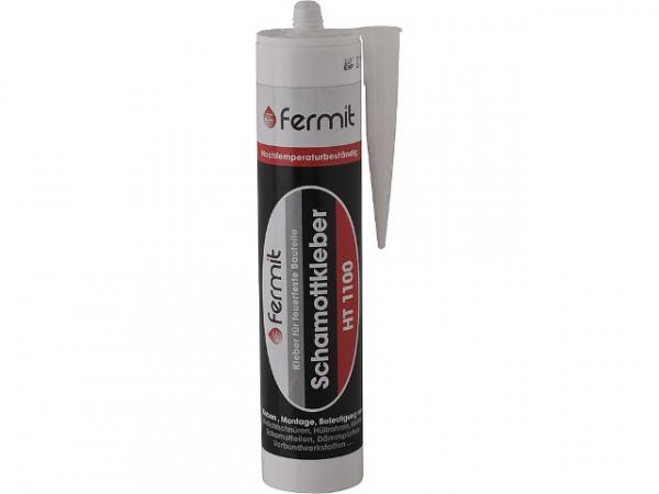 FERMIT Schamott- und Dichtschnurkleber HT 1100 - bis 1.100 °C, Farbe beige, Kartusche 310 ml