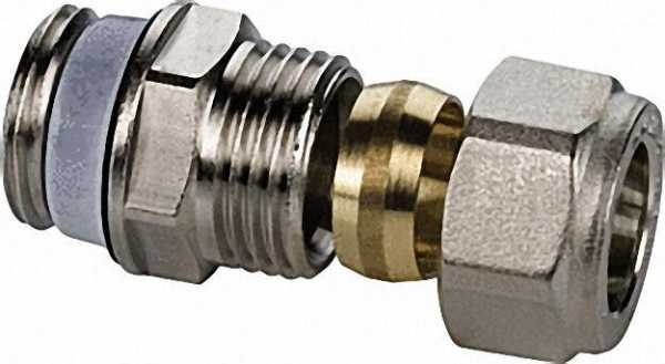 SIMPLEX Radiatorverschraubung ohne Absperrung 1/2''x 15mm, Durchgang