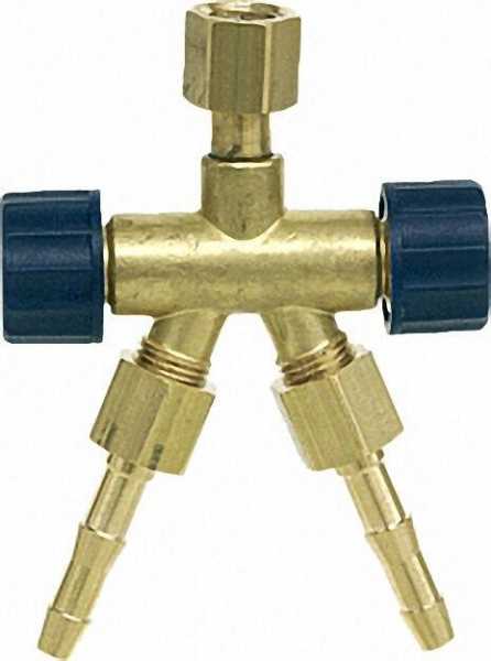 Verteiler für Sauerstoff Anschluss: 3 x G1/4'' / LW 6 mit Kunststoffhandrad