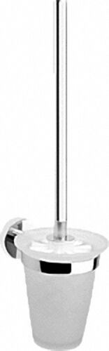 Toilettenbürstengarnitur Serie 8000 Messing, verchromt, Opalglas spitz Bürste: weiß