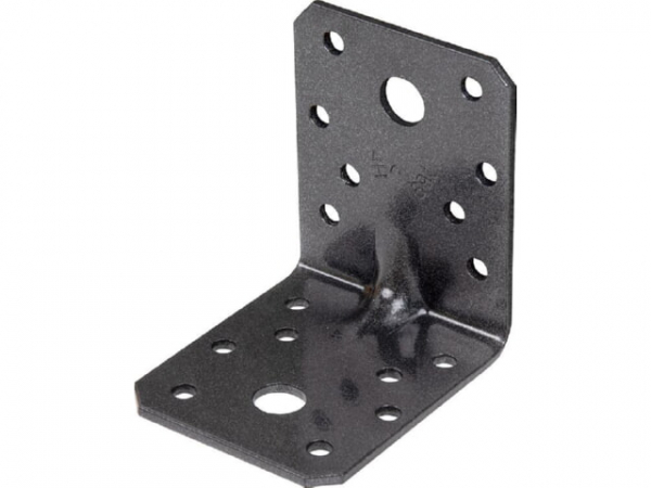 Schwerlast-Winkelverbinder mit Sicke DURAVIS 70 x 70 x 55 mm, Material: Stahl, sendzimirverzinkt, Oberfläche: schwarz-diamant