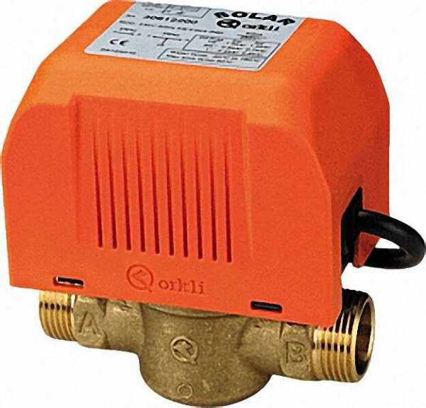 Zweiwege-Zonenventil Solar 1'' AG-AG komplett mit Motor 230V