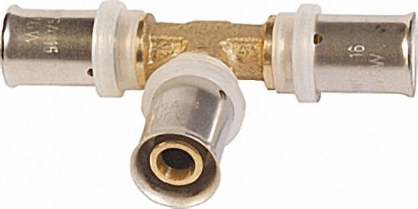 Pressfitting für MSVR T-Stück mit Mittelabgang reduziert 32x3 - 16x2 - 32x3mm