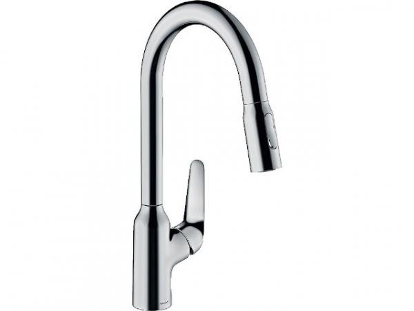 Spültischmischer Hansgrohe 220 Focus M42, mit herausziehbarer Geschirrbrause, schwenkbar